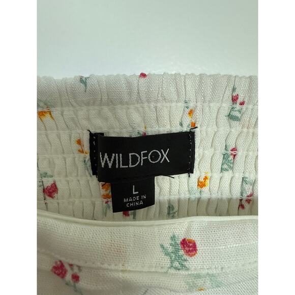 NWT Wildfox Odessa Linen Blend Top in Snow White Floral Ditsy, L - Picture 8 of 9
